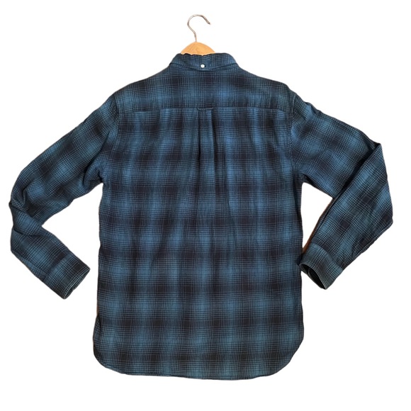 Beams Plus Mens Plaid Flannel Shirt Small from Japan Blue & Black - Picture 3 of 8